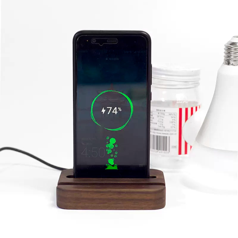 Black Walnut Wood Charging Phone Stand